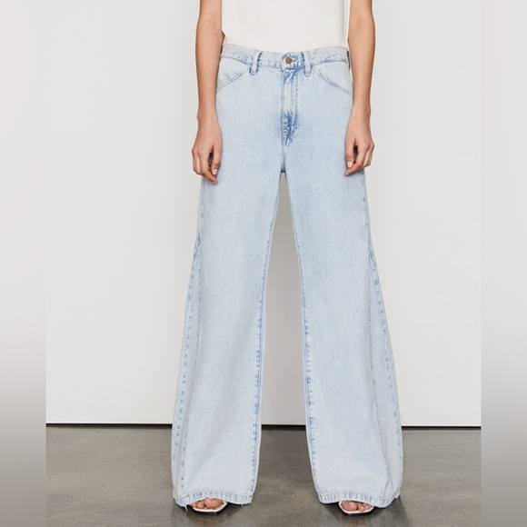 FRAME DENIMLE BAGGY PALAZZO DENIM - WHISPER